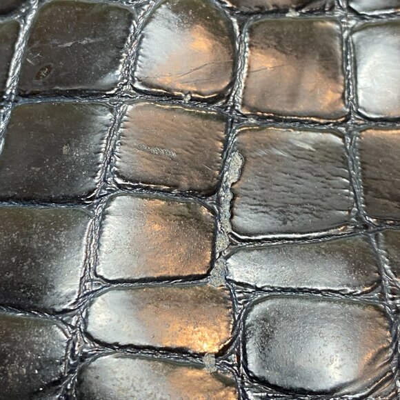 Brighton Shoulder Bag Black Cher Croc Embossed Patent Leather - Picture 9 of 14